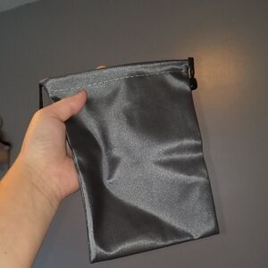 Sleek Gray Drawstring Pouch